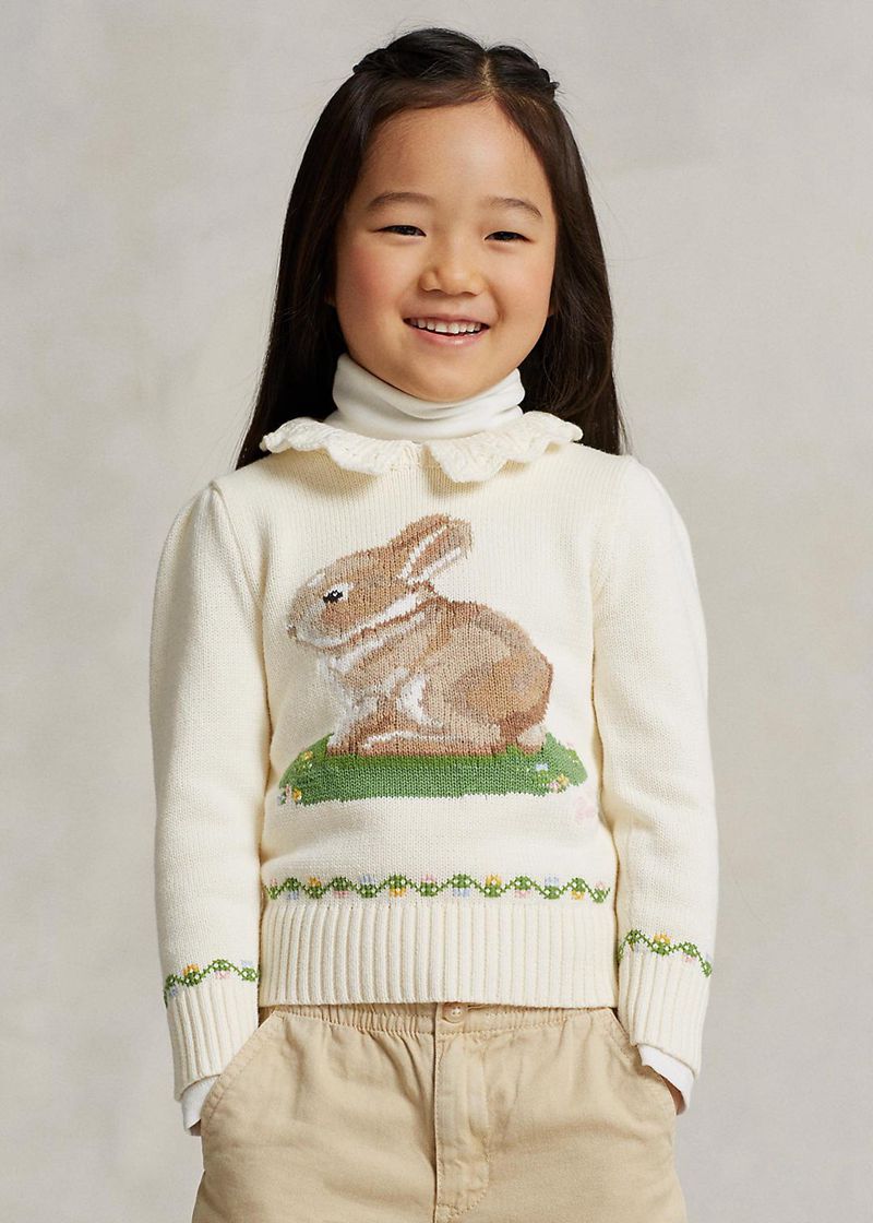 Sueter Ralph Lauren Niña 1.5-6.5 Años Lunar New Year Cotton Bunny Jumper Chile Blancas BEQMZ-9034